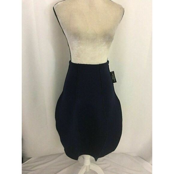 Sam Fashion New York New W Tag Solid Navy Blue Bubble Skirt Xs - Picture 2 of 8